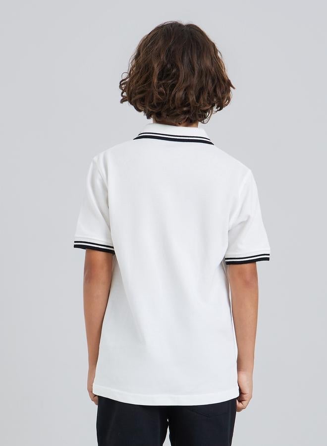 Styli Boys Off White Printed Polo T-Shirt - Image 3